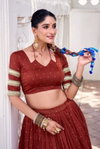 Orange Colour Sakhi Pure Chanderi With Zari Weaving Work Lehenga With Blouse And Dupatta Lnb1664